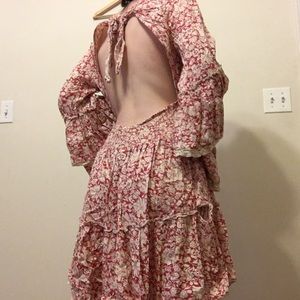 Free People floral bell sleeve dress